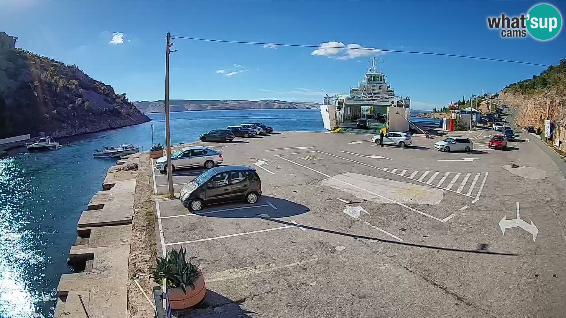 Webcam port de ferry de Prizna – vers l’île de Pag