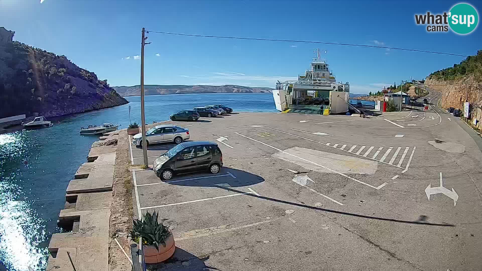 Webcam Fährhafen Prizna – zur Insel Pag