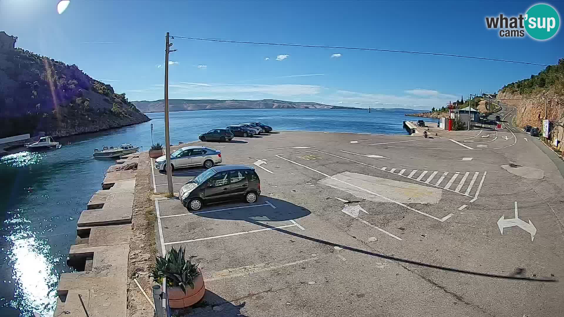 Webcam port de ferry de Prizna – vers l’île de Pag
