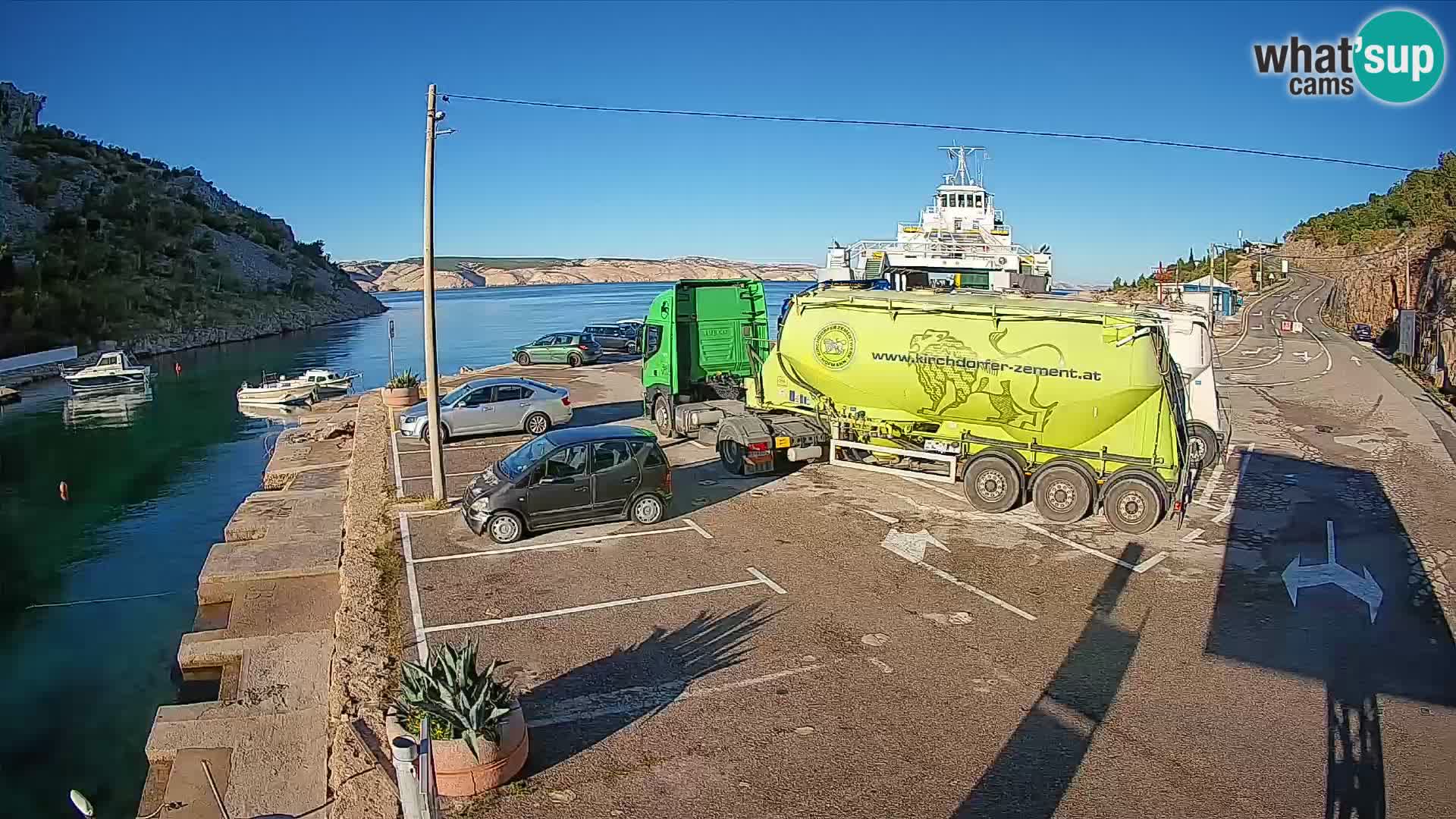 Webcam Fährhafen Prizna – zur Insel Pag