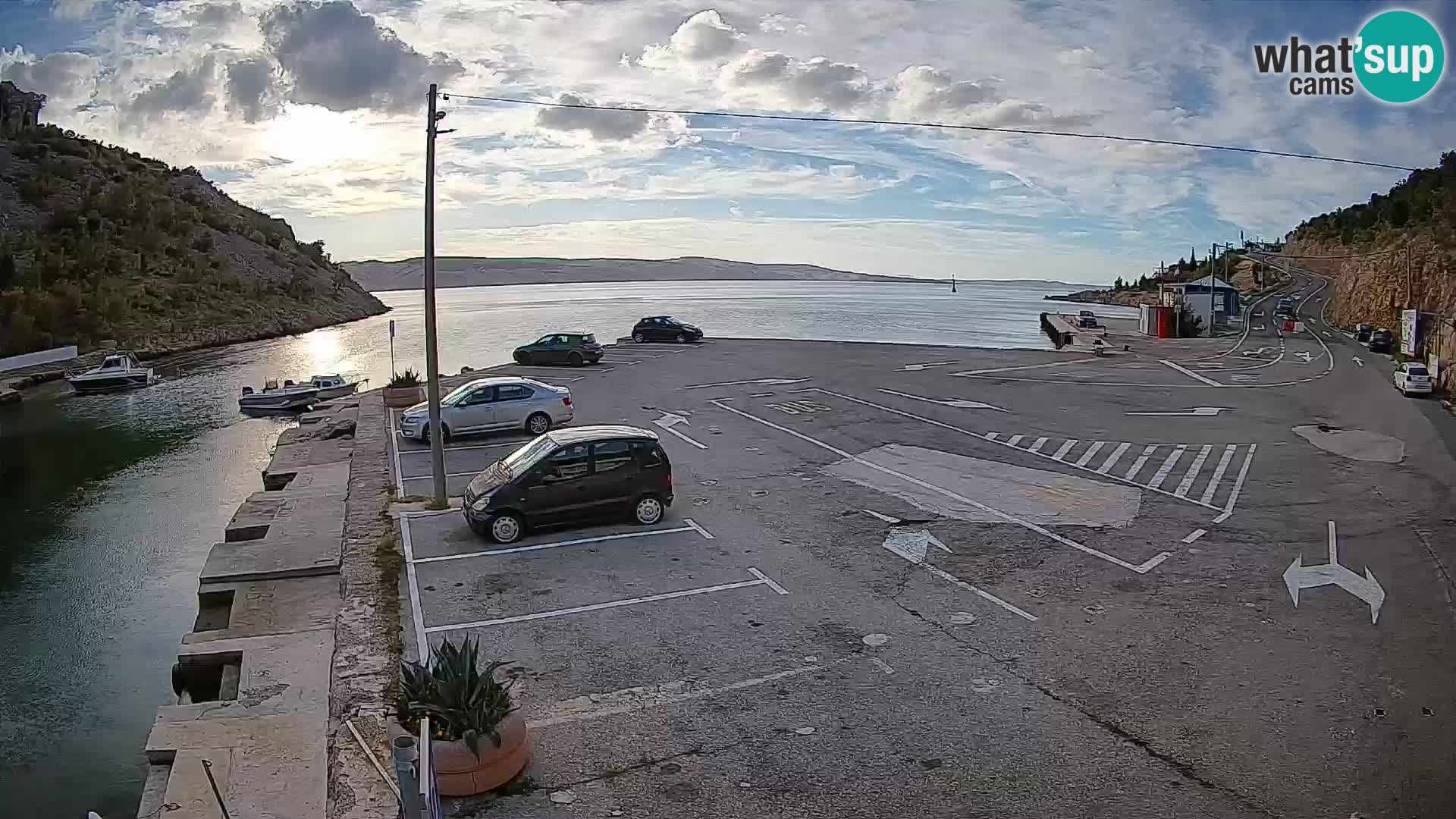 Webcam Prizna ferry port to Pag island
