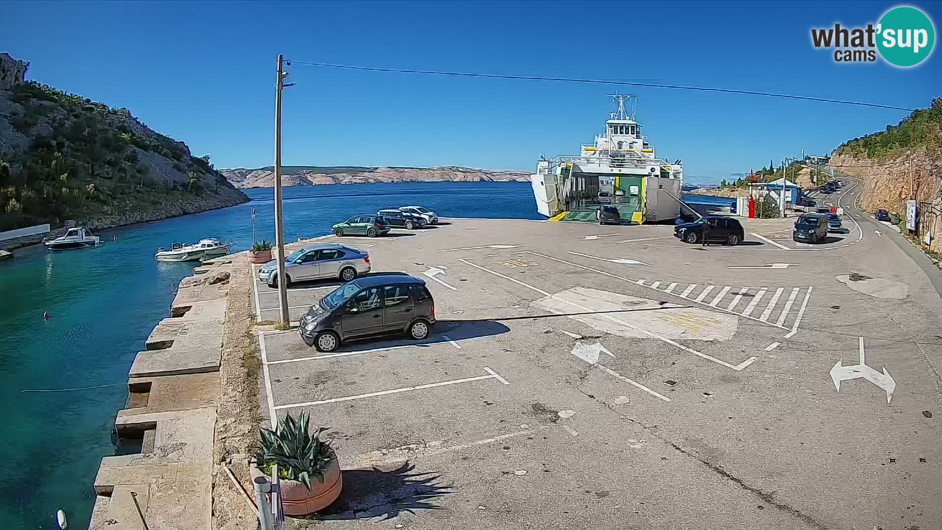 Webcam Fährhafen Prizna – zur Insel Pag
