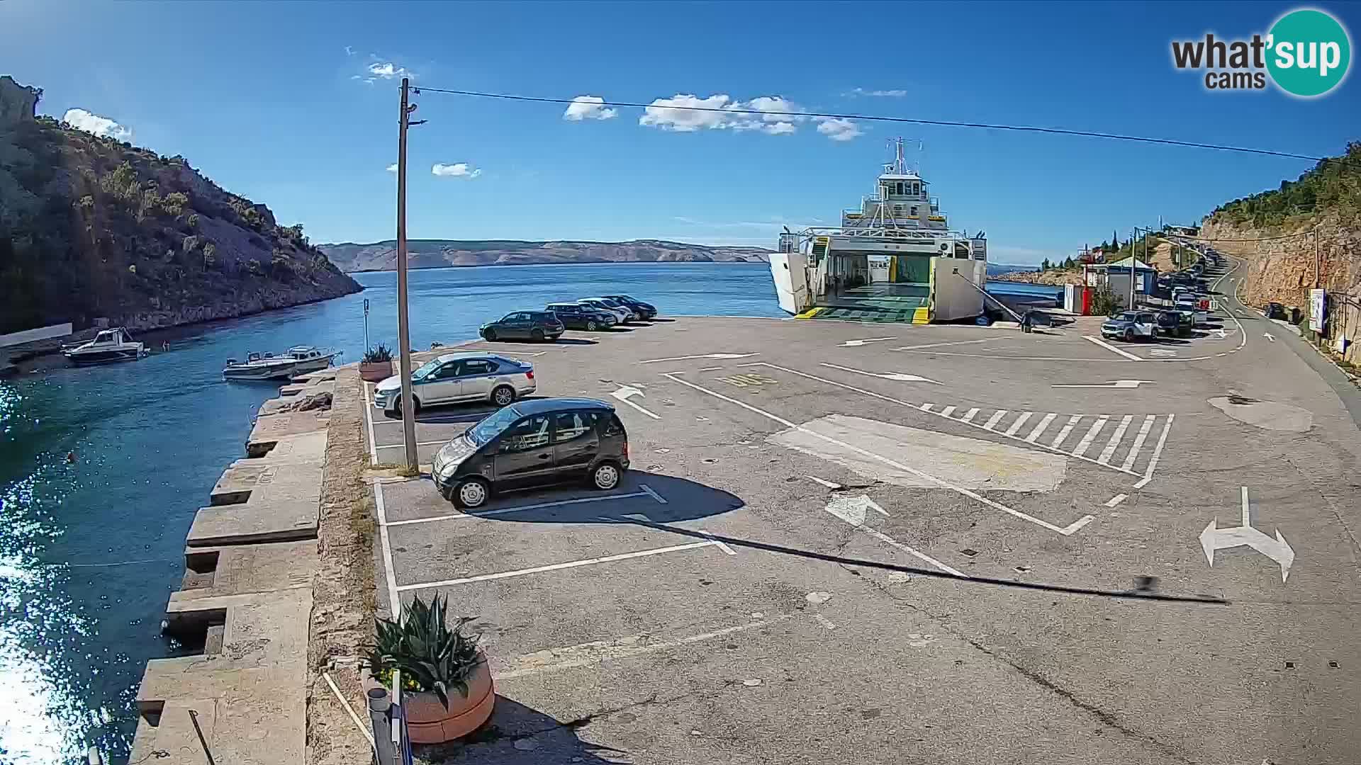 Webcam Prizna ferry port to Pag island