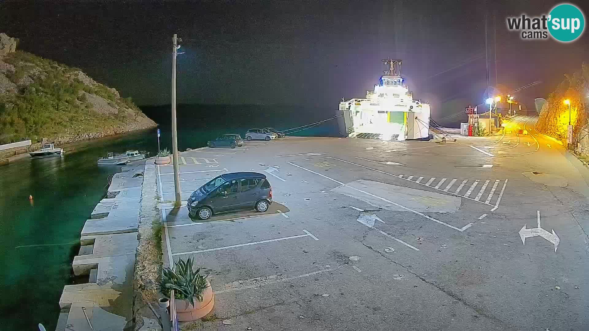 Webcam Prizna ferry port to Pag island