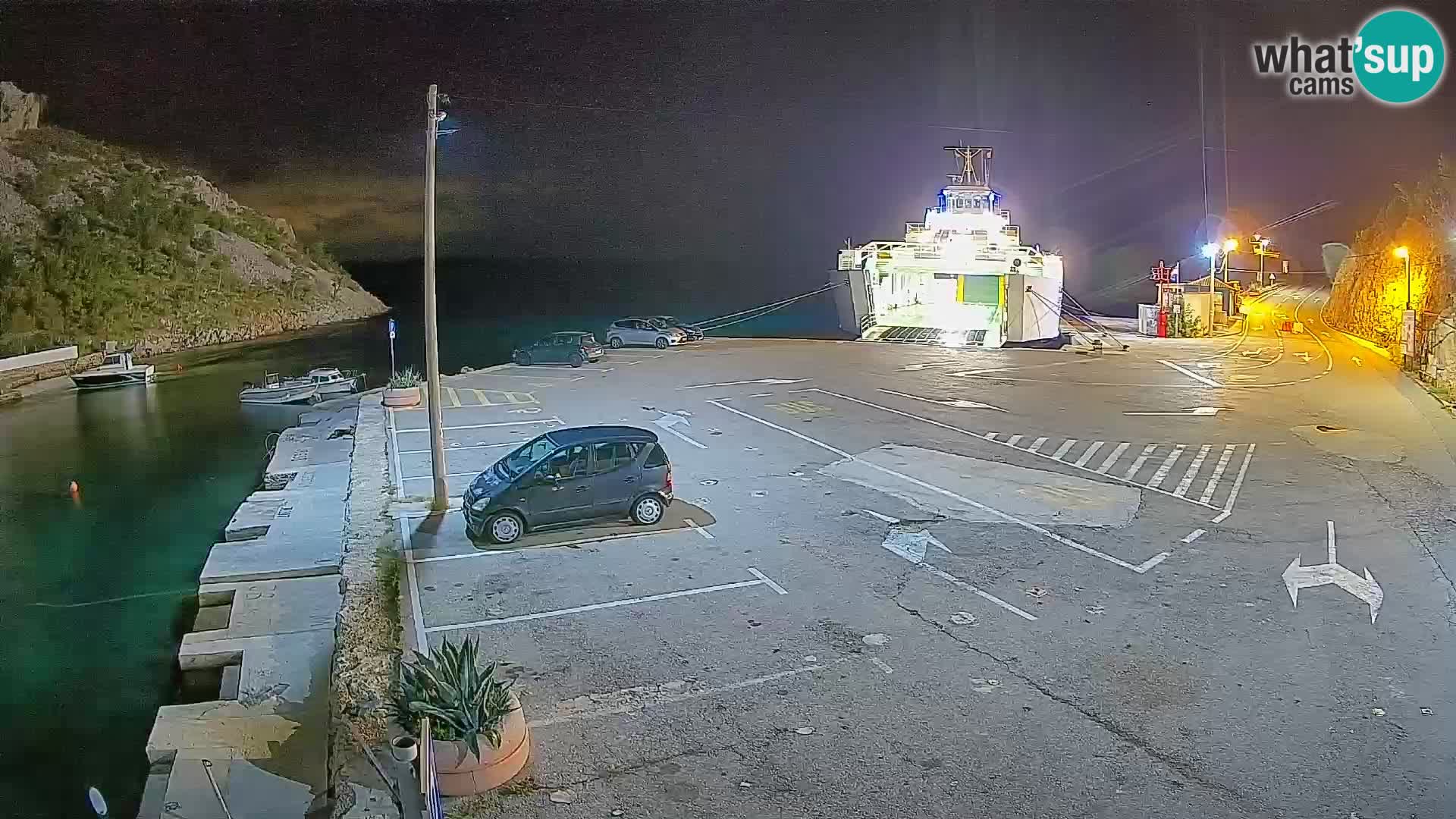 Webcam port de ferry de Prizna – vers l’île de Pag