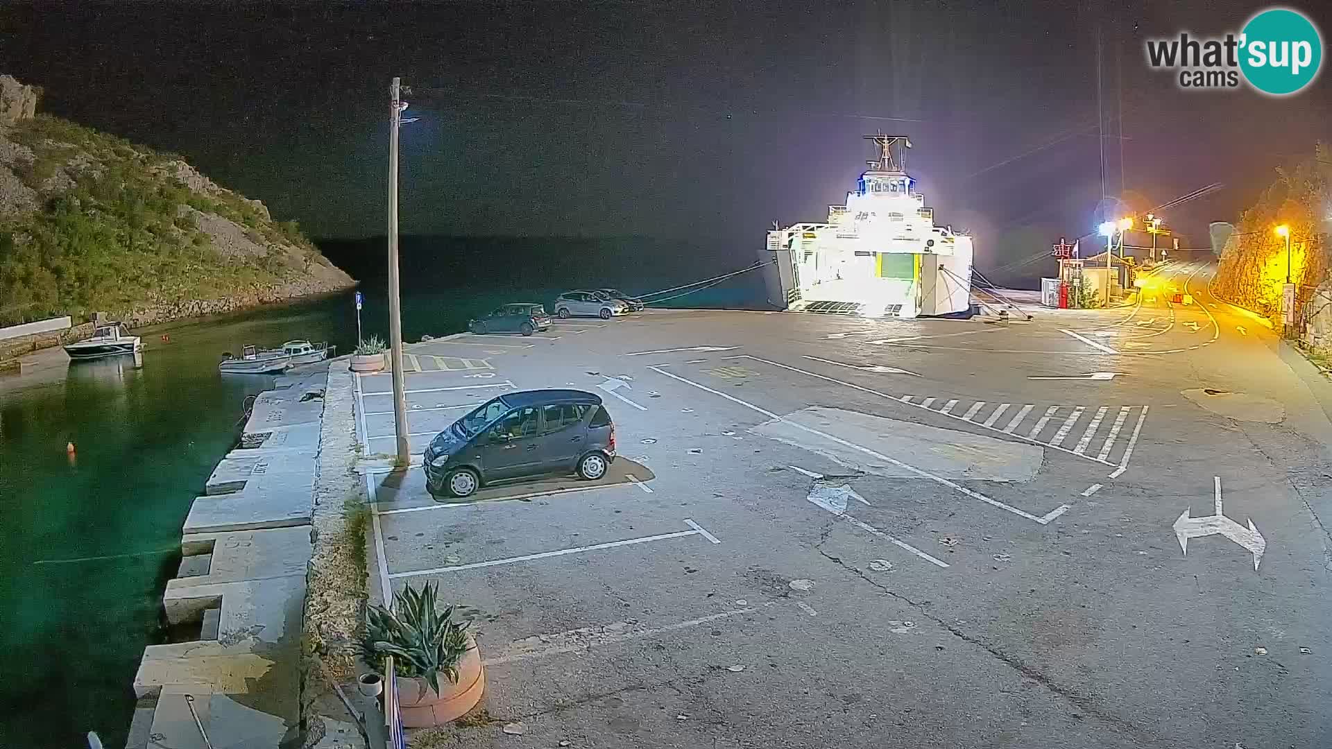 Webcam Prizna ferry port to Pag island