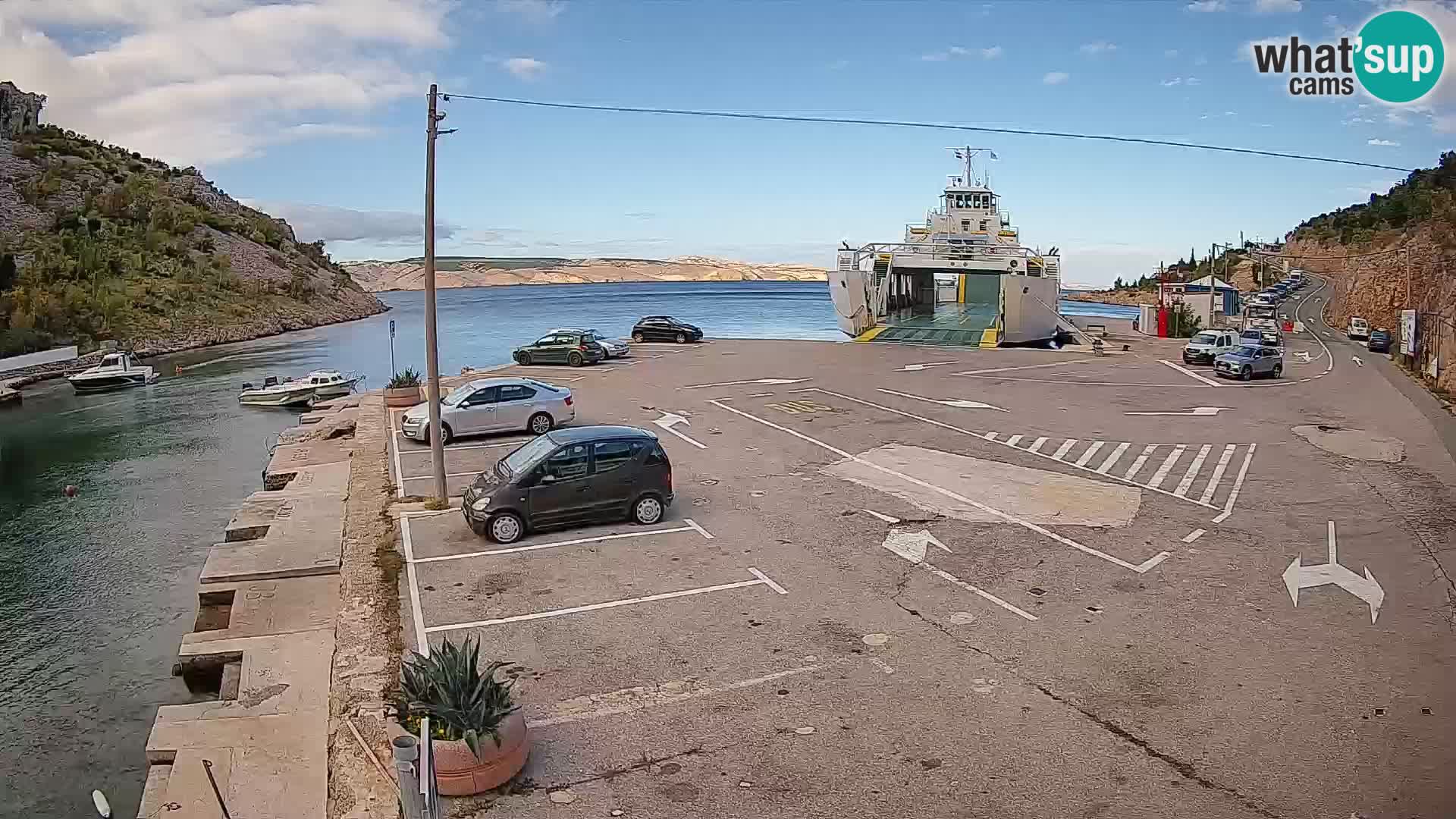 Webcam Prizna ferry port to Pag island
