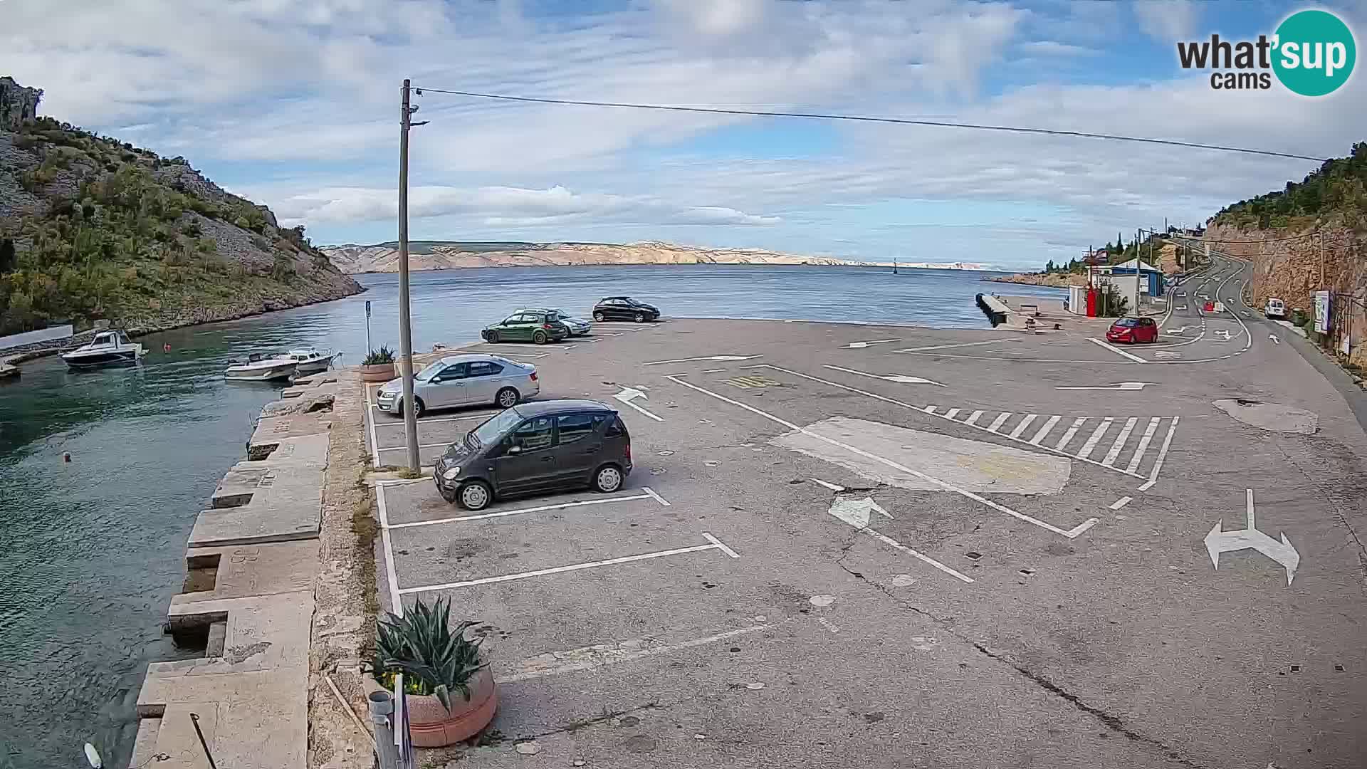 Webcam Prizna ferry port to Pag island