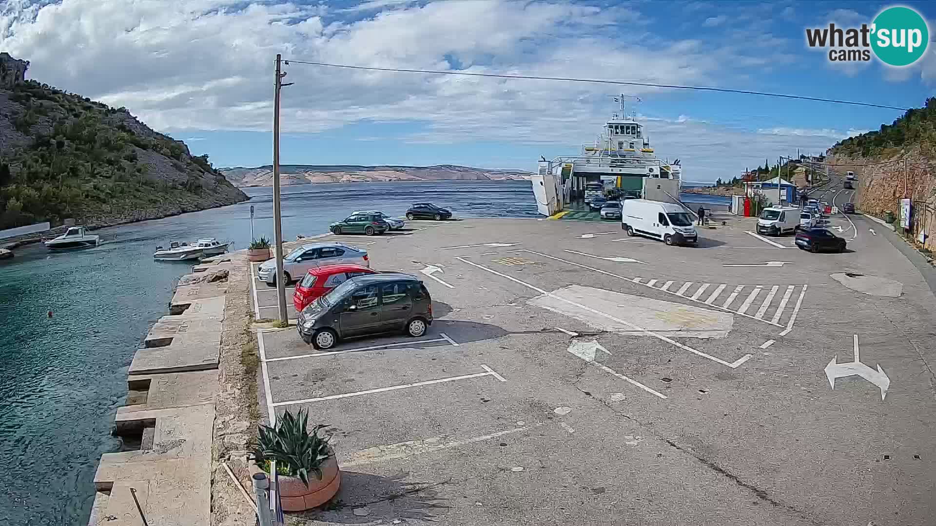 Webcam Prizna ferry port to Pag island