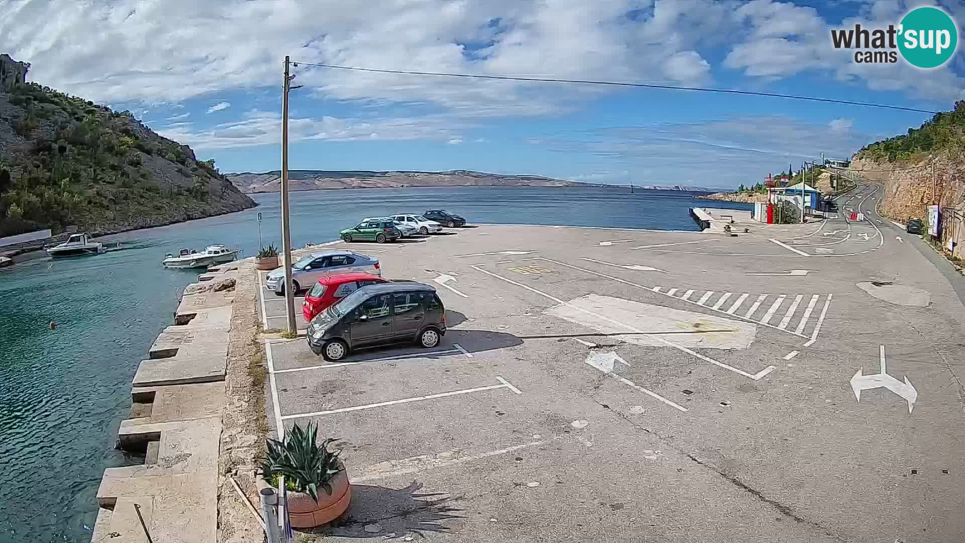 Webcam Fährhafen Prizna – zur Insel Pag