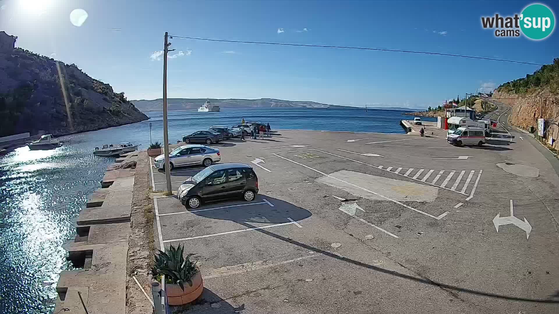 Webcam port de ferry de Prizna – vers l’île de Pag