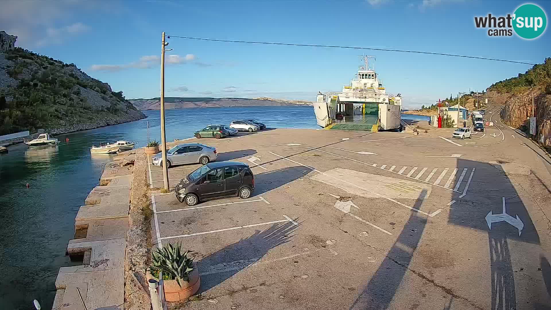 Webcam Fährhafen Prizna – zur Insel Pag