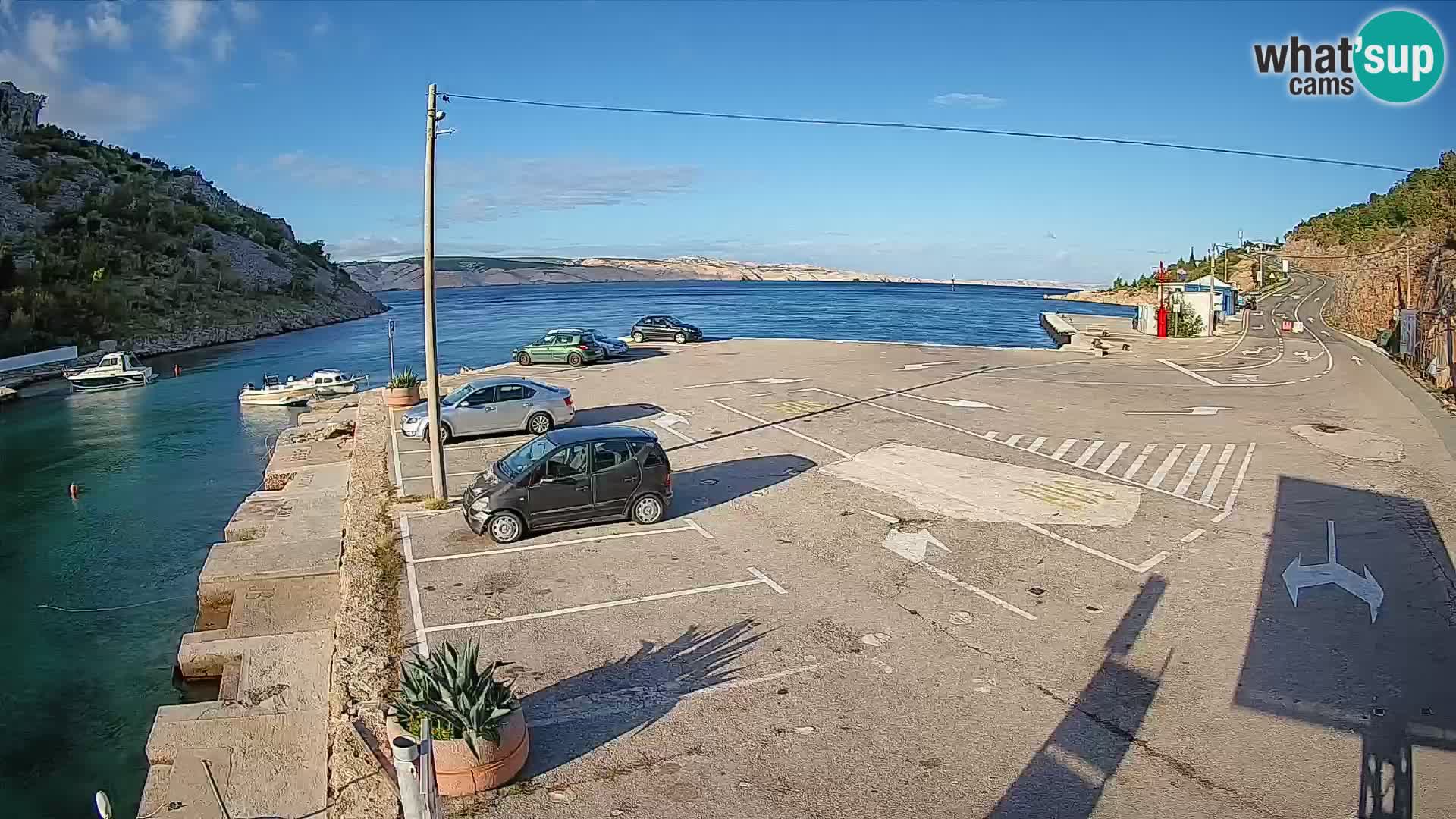 Webcam port de ferry de Prizna – vers l’île de Pag