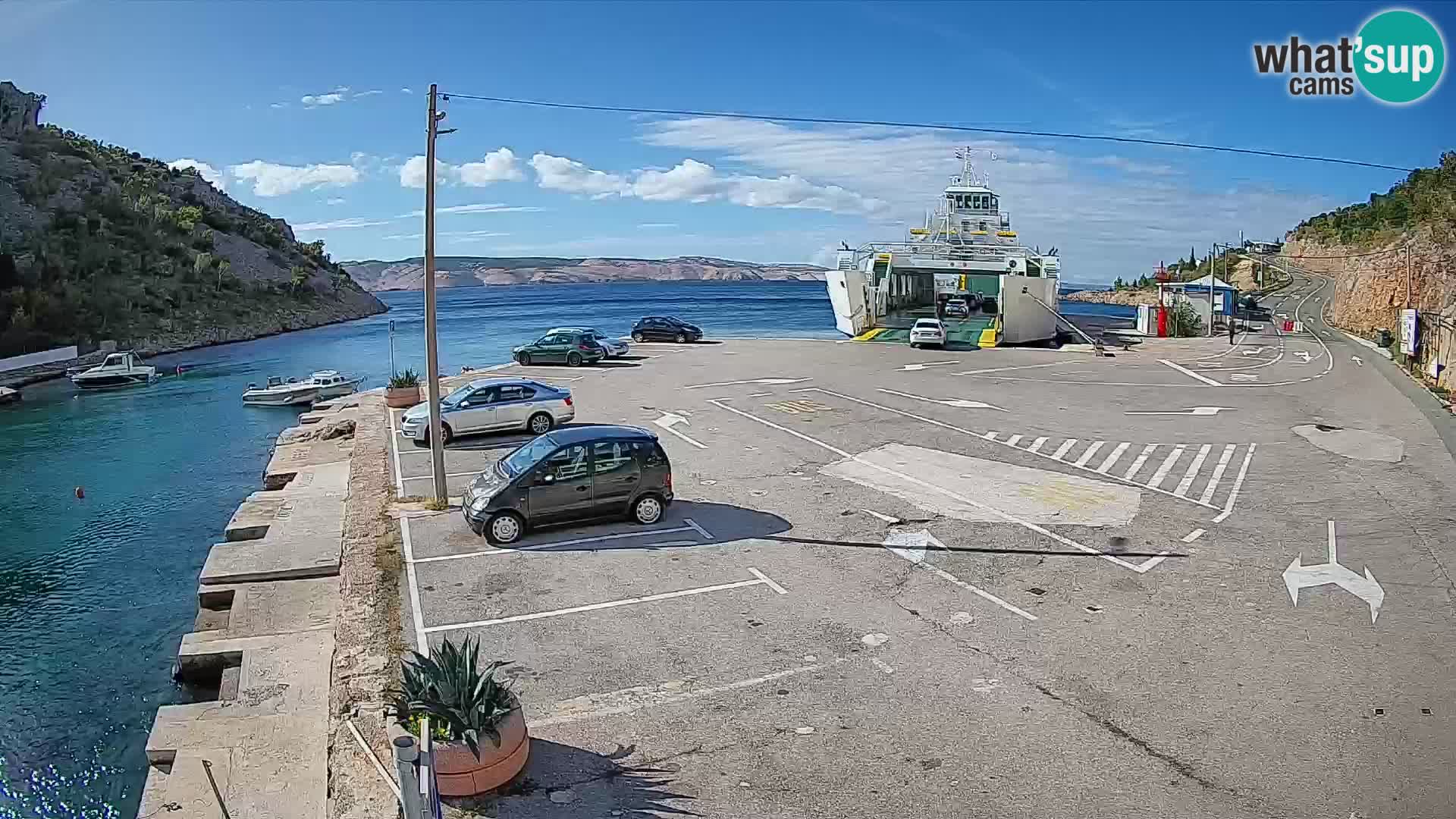 Webcam Prizna ferry port to Pag island