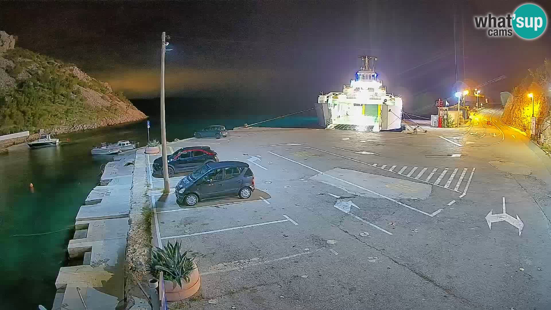 Webcam Prizna ferry port to Pag island