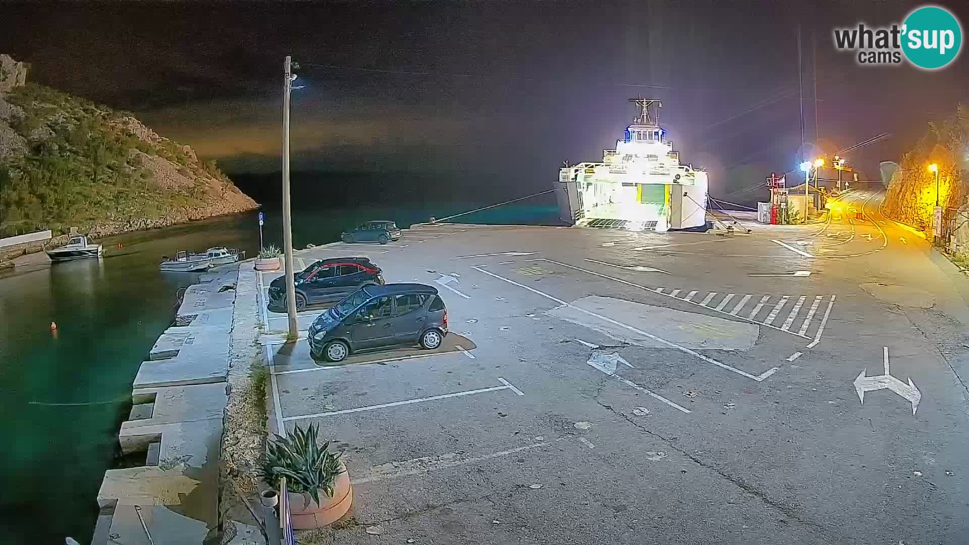 Webcam port de ferry de Prizna – vers l’île de Pag