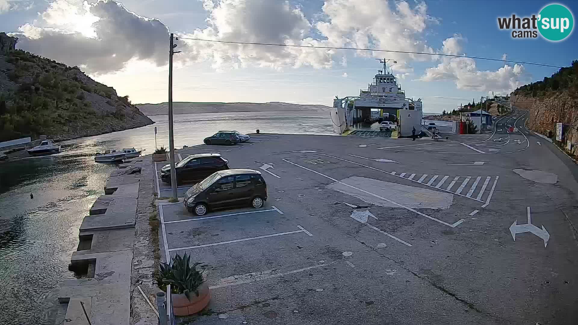 Webcam port de ferry de Prizna – vers l’île de Pag