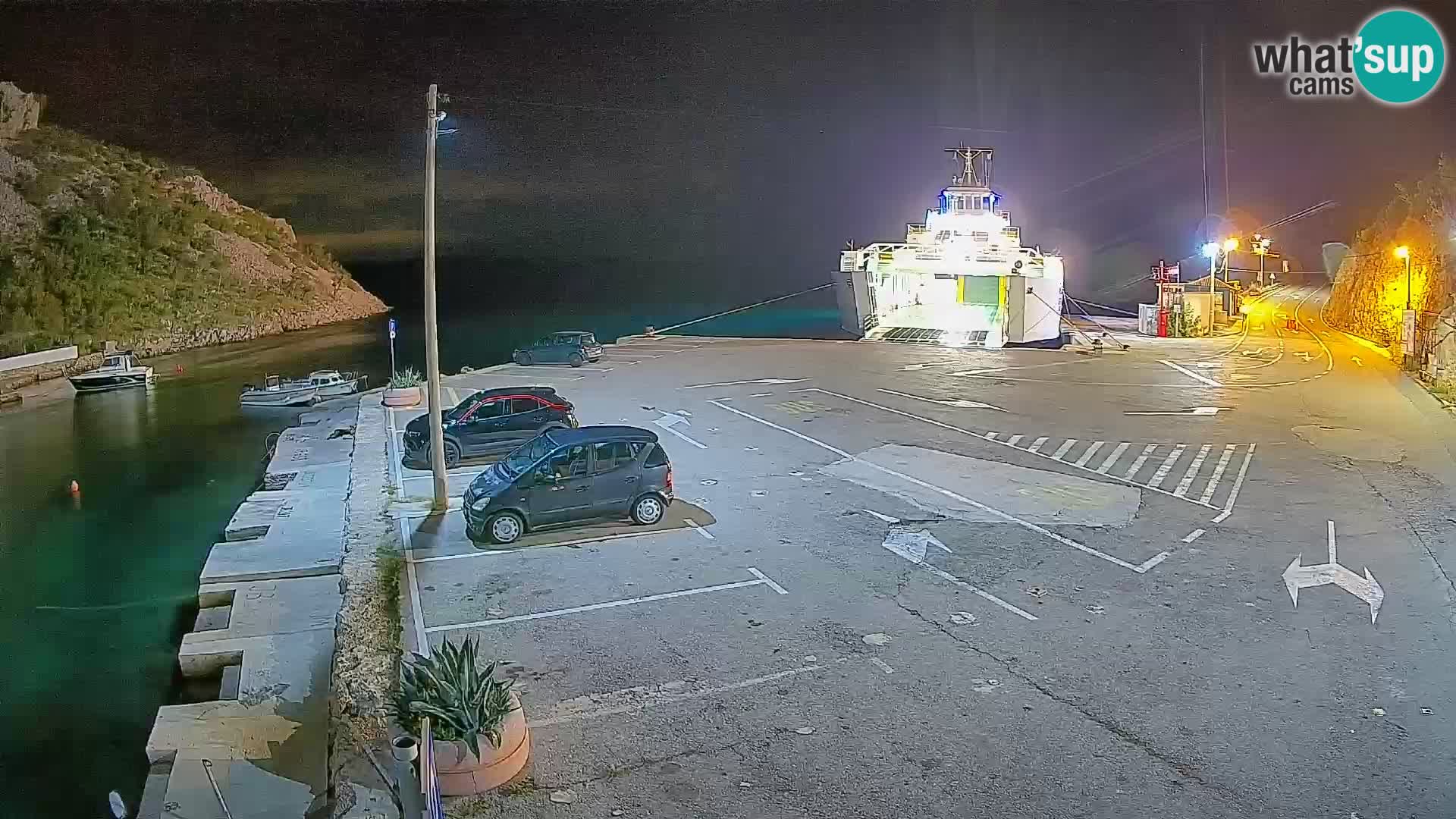 Webcam port de ferry de Prizna – vers l’île de Pag
