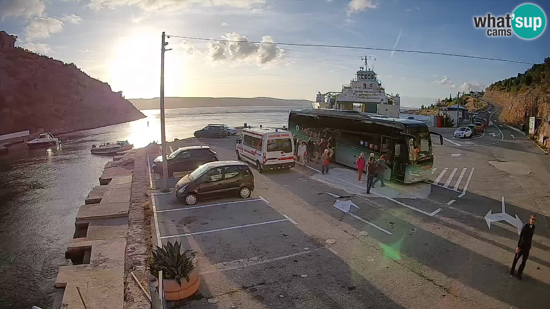 Webcam Prizna ferry port to Pag island
