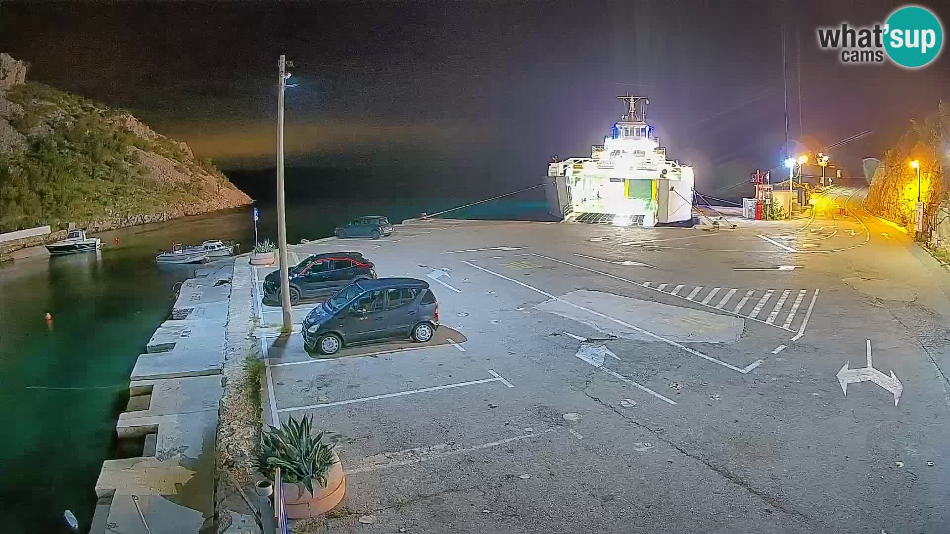 Webcam Prizna ferry port to Pag island
