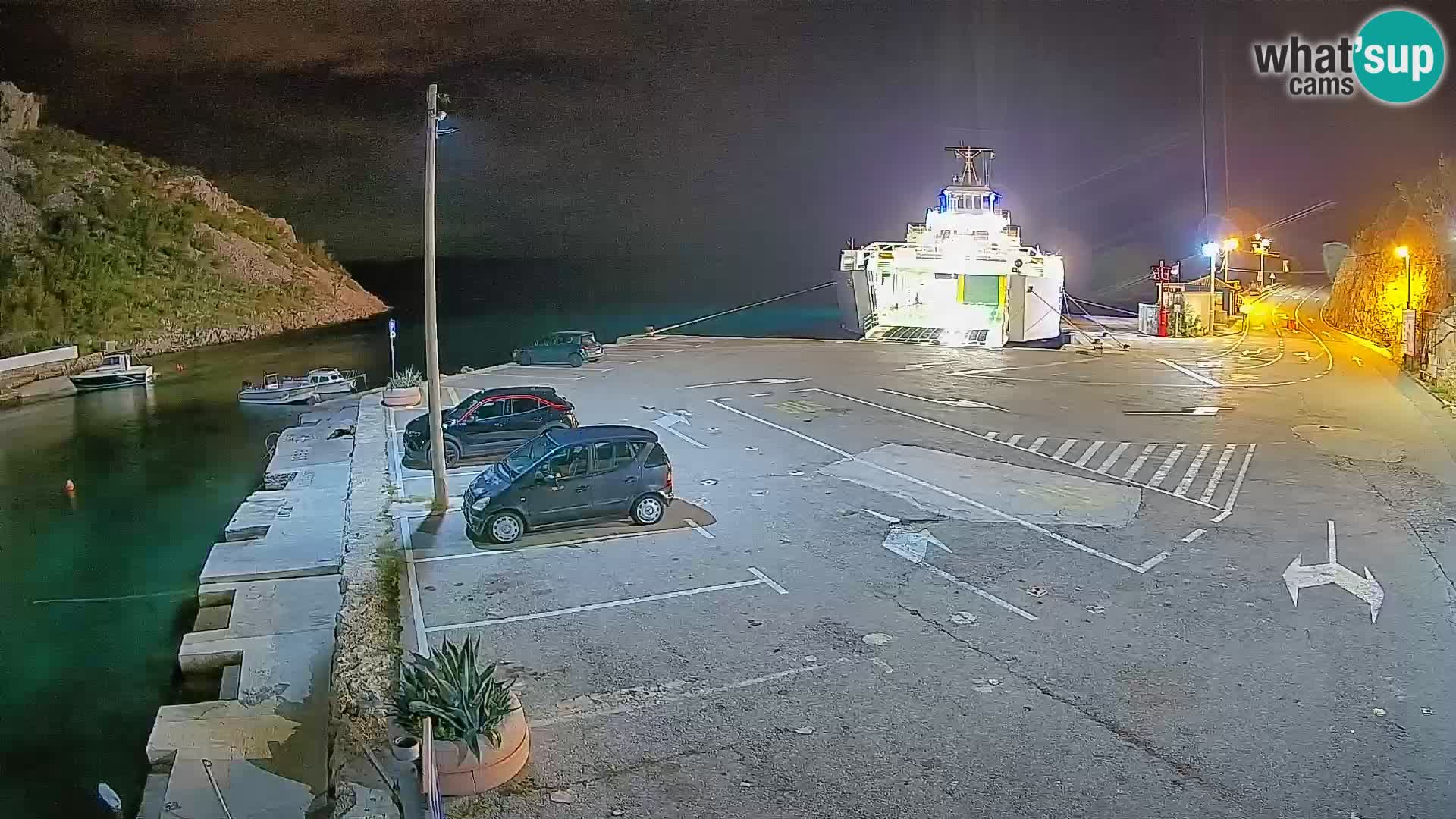 Webcam port de ferry de Prizna – vers l’île de Pag