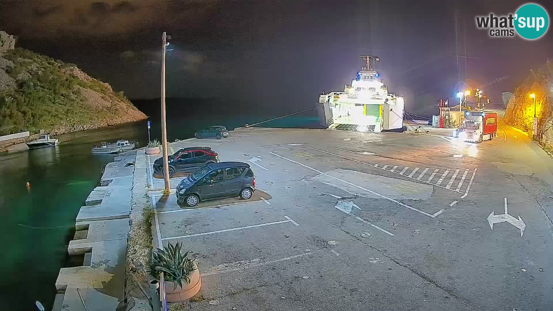 Webcam Fährhafen Prizna – zur Insel Pag