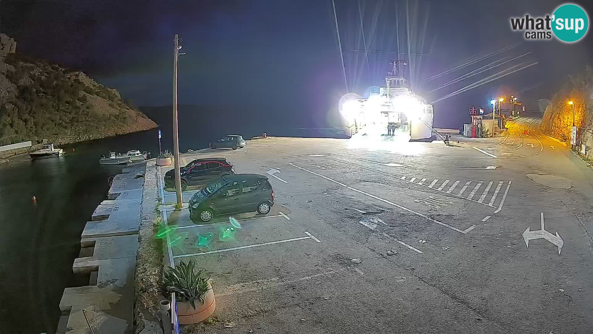 Webcam port de ferry de Prizna – vers l’île de Pag