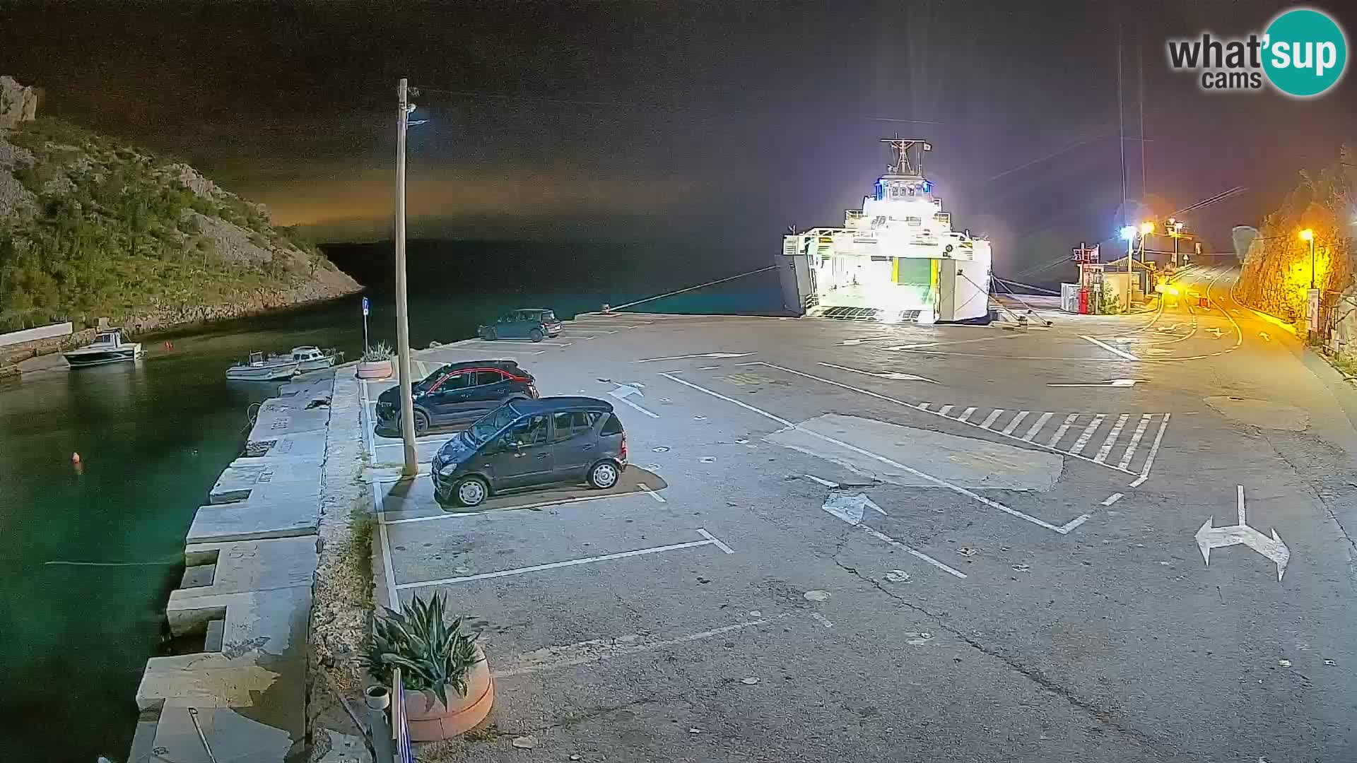 Webcam port de ferry de Prizna – vers l’île de Pag