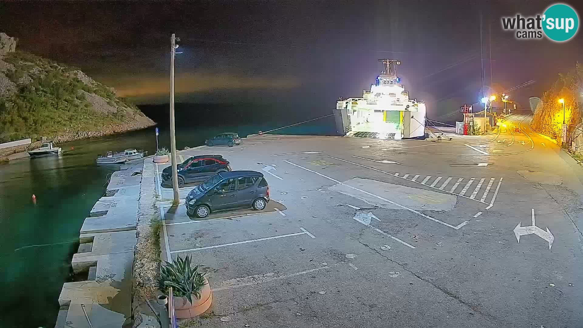 Webcam port de ferry de Prizna – vers l’île de Pag