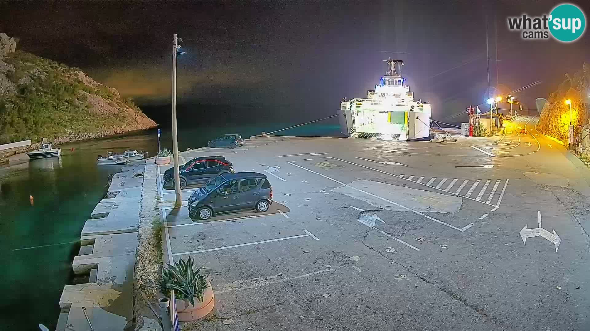 Webcam Prizna ferry port to Pag island
