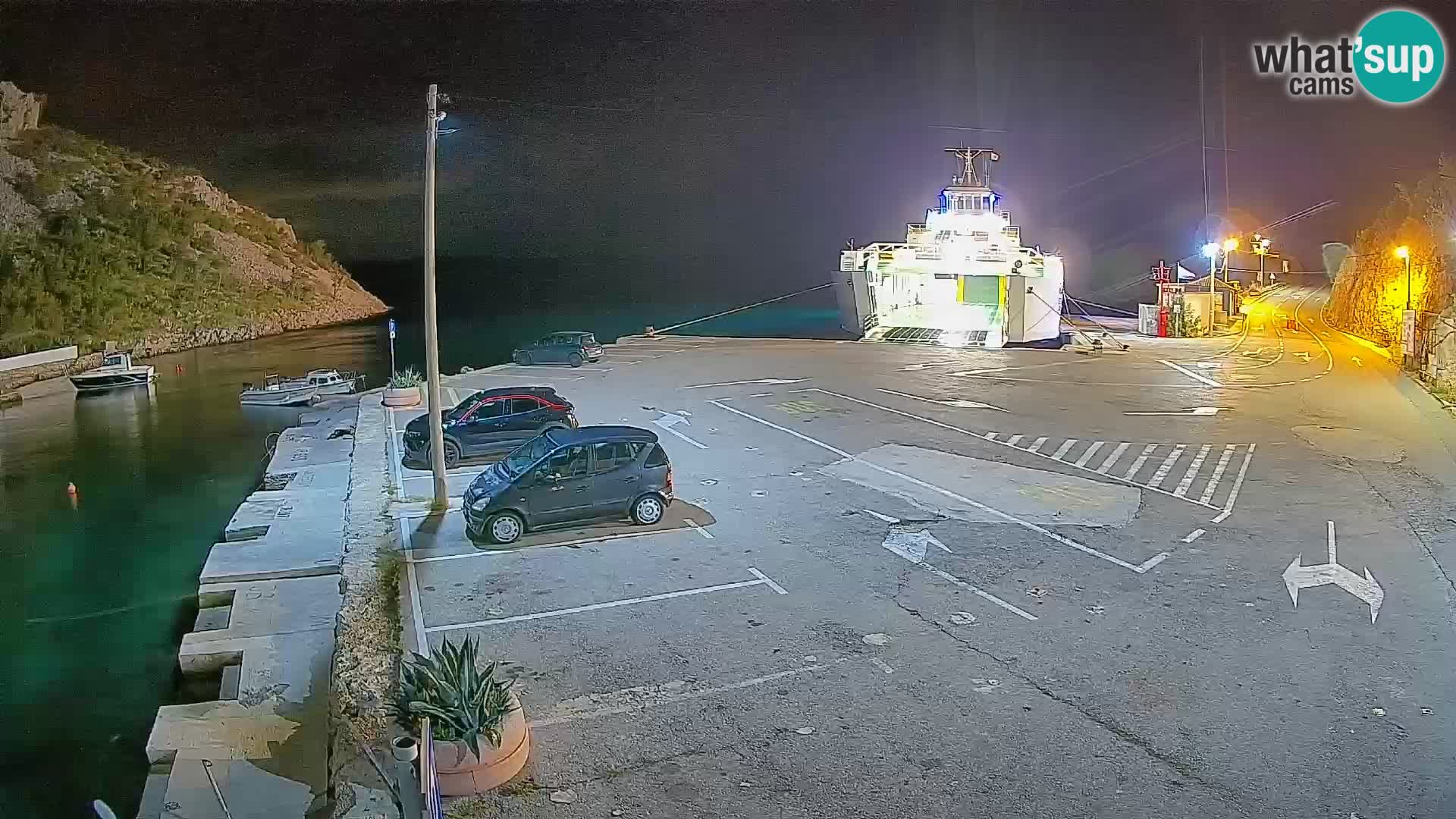 Webcam port de ferry de Prizna – vers l’île de Pag
