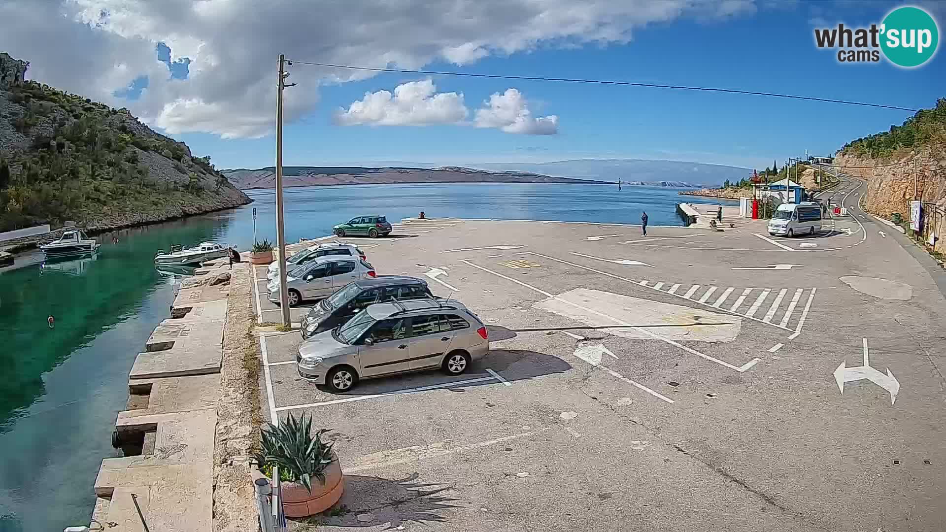 Webcam port de ferry de Prizna – vers l’île de Pag