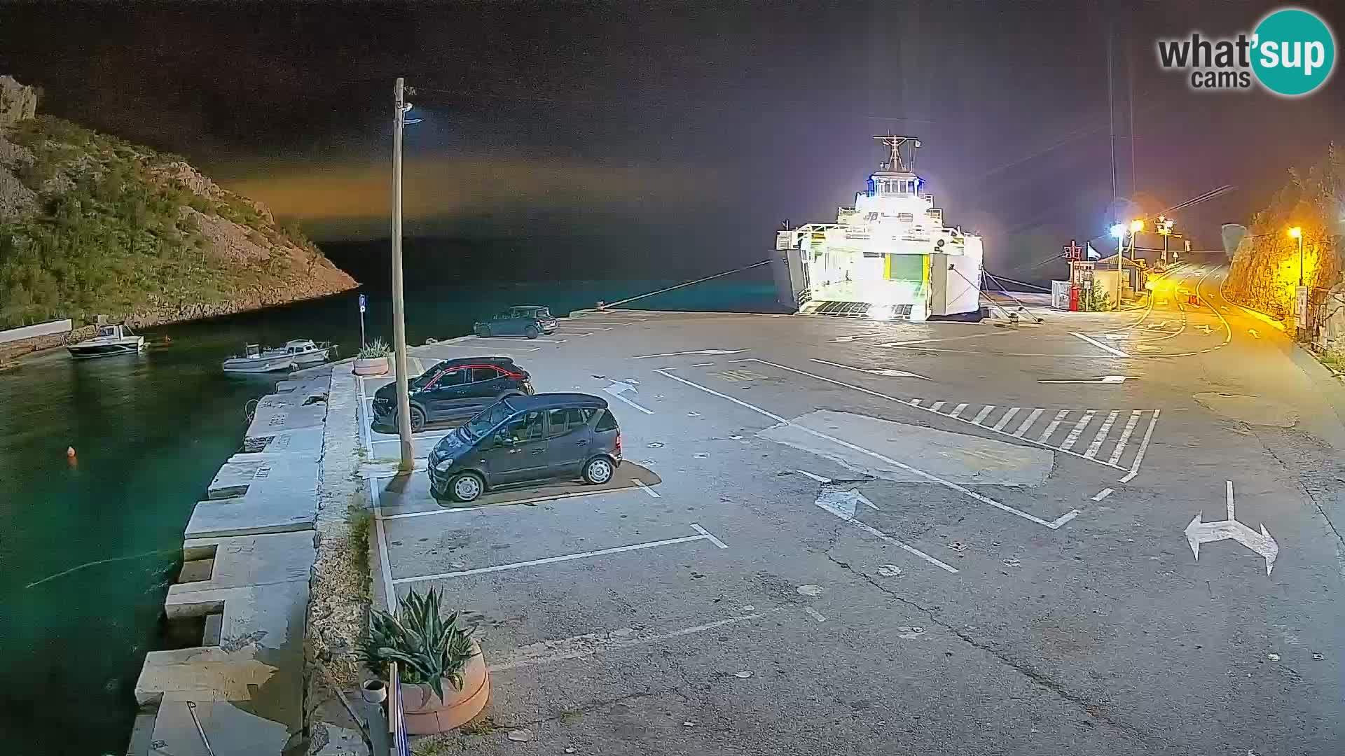 Webcam Fährhafen Prizna – zur Insel Pag