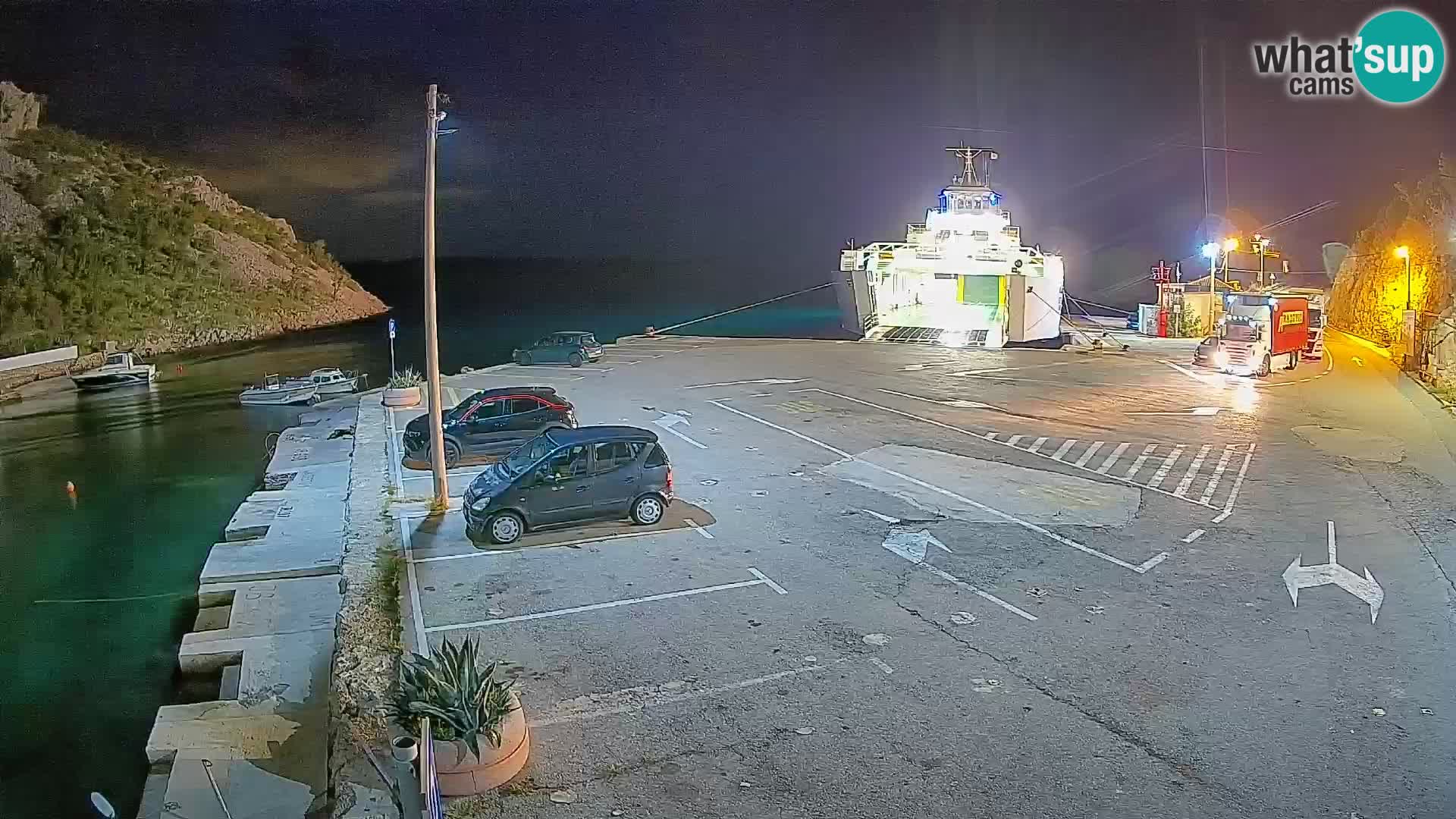 Webcam port de ferry de Prizna – vers l’île de Pag