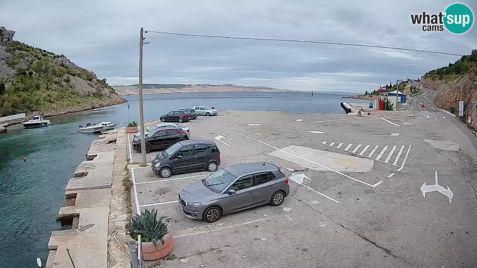 Webcam port de ferry de Prizna – vers l’île de Pag