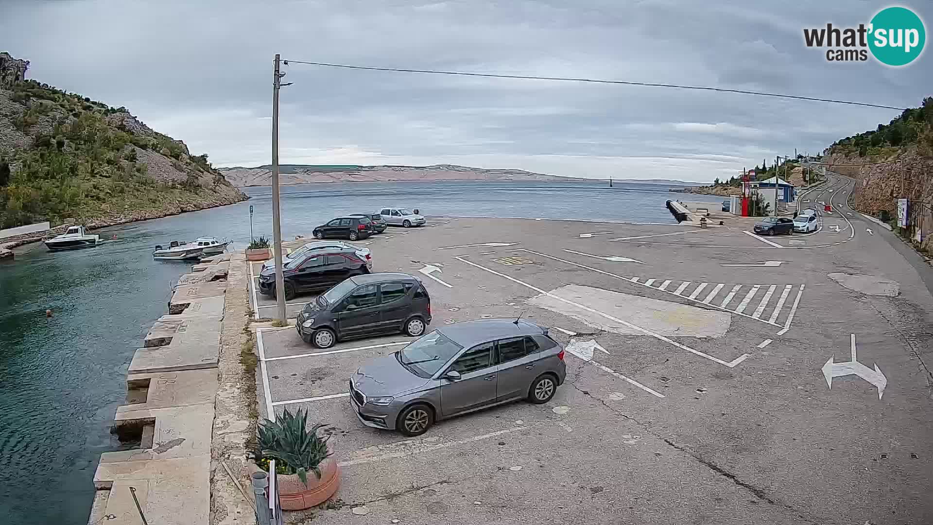 Webcam port de ferry de Prizna – vers l’île de Pag