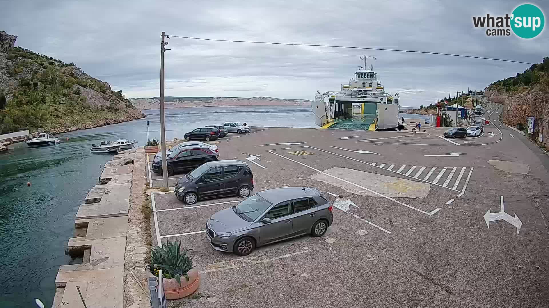 Webcam port de ferry de Prizna – vers l’île de Pag