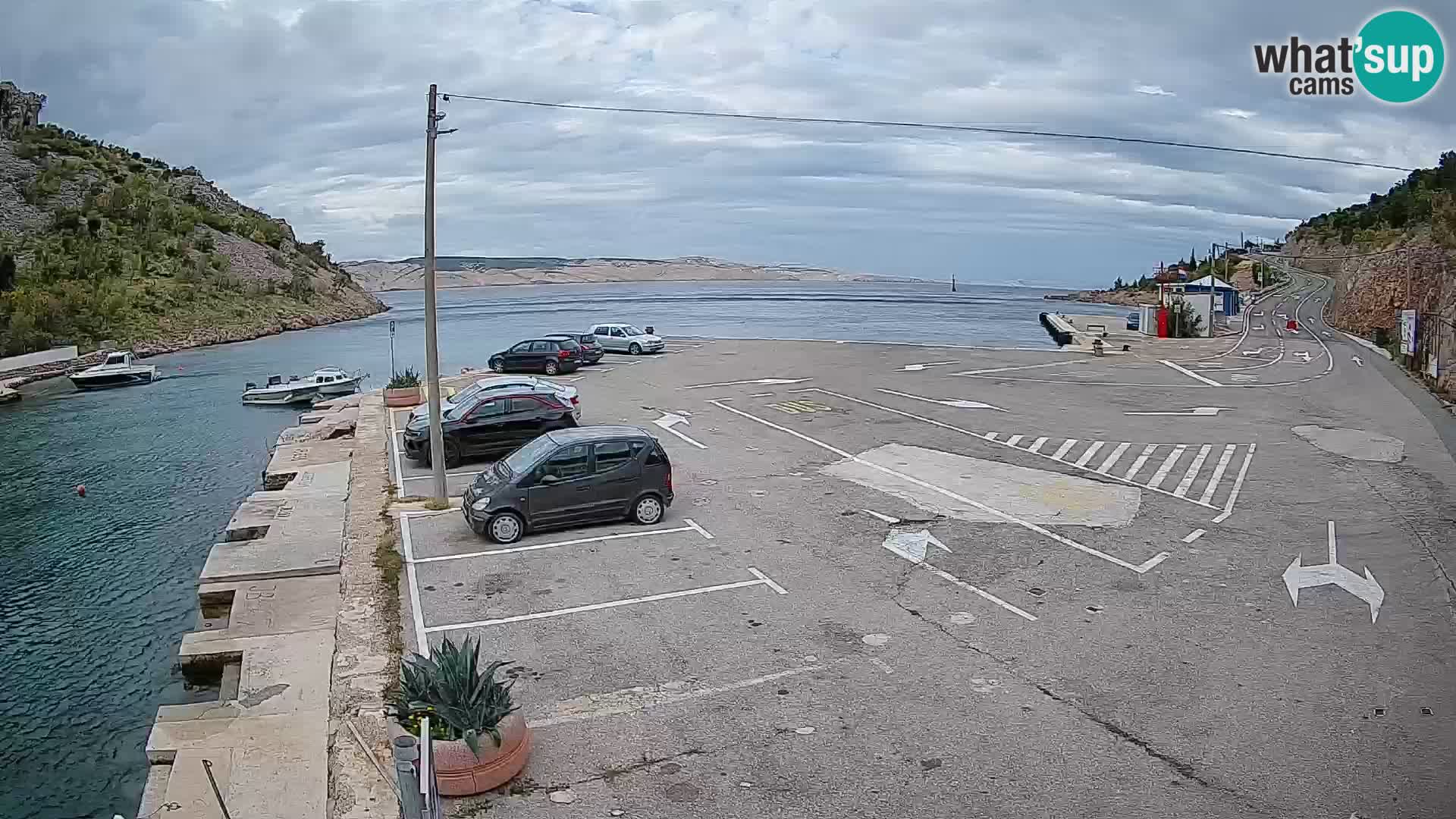 Webcam port de ferry de Prizna – vers l’île de Pag