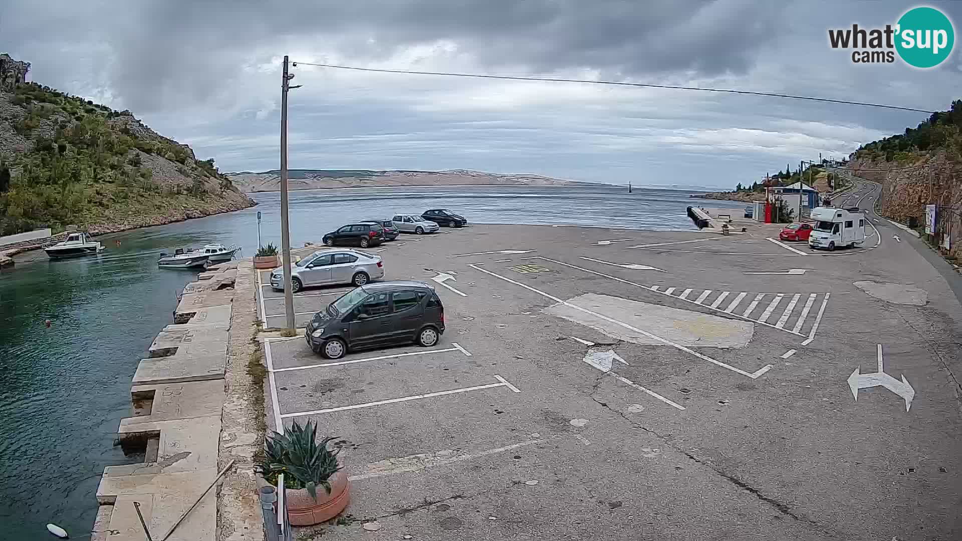 Webcam Prizna ferry port to Pag island