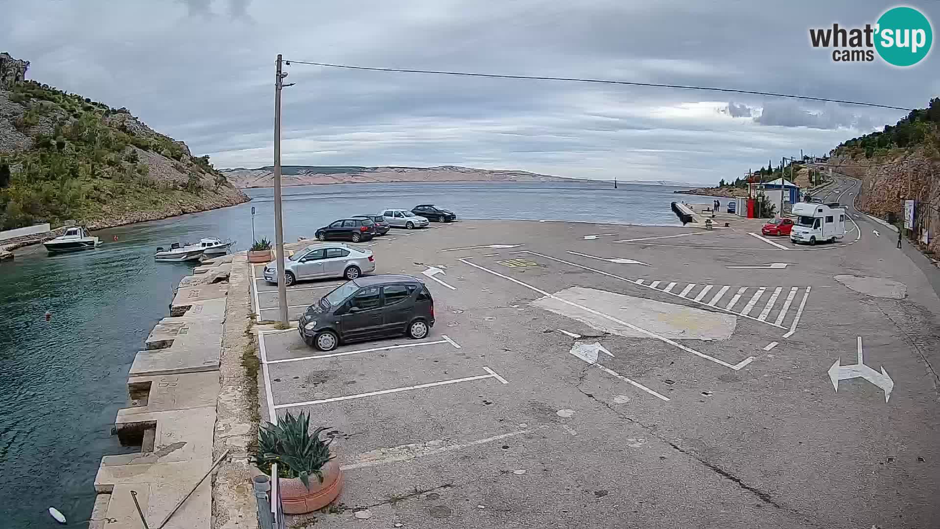 Webcam port de ferry de Prizna – vers l’île de Pag
