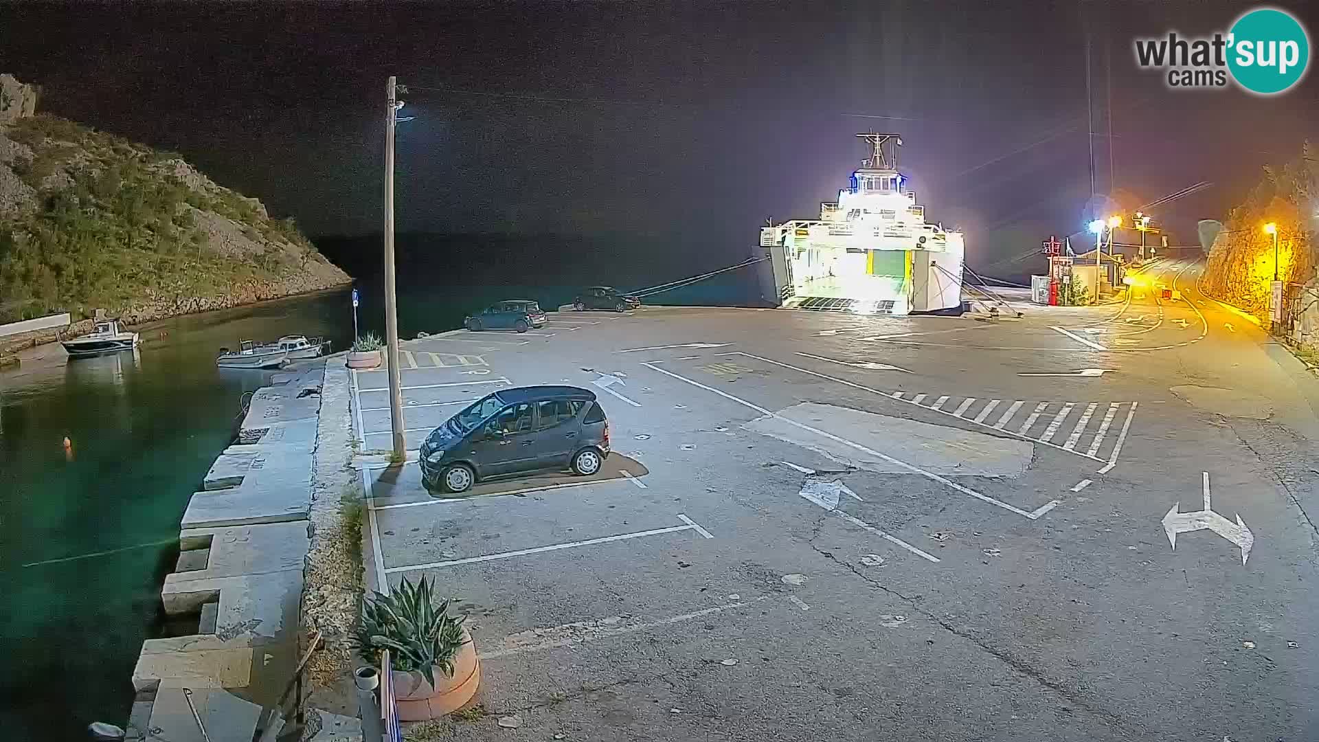 Webcam port de ferry de Prizna – vers l’île de Pag