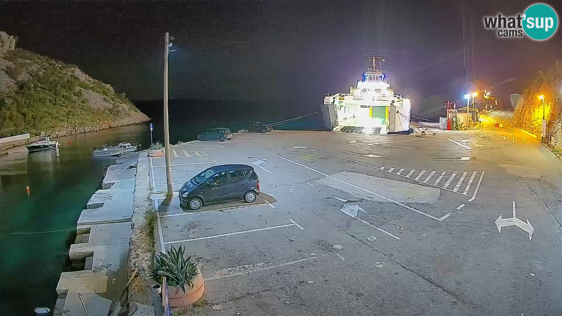 Webcam Prizna ferry port to Pag island