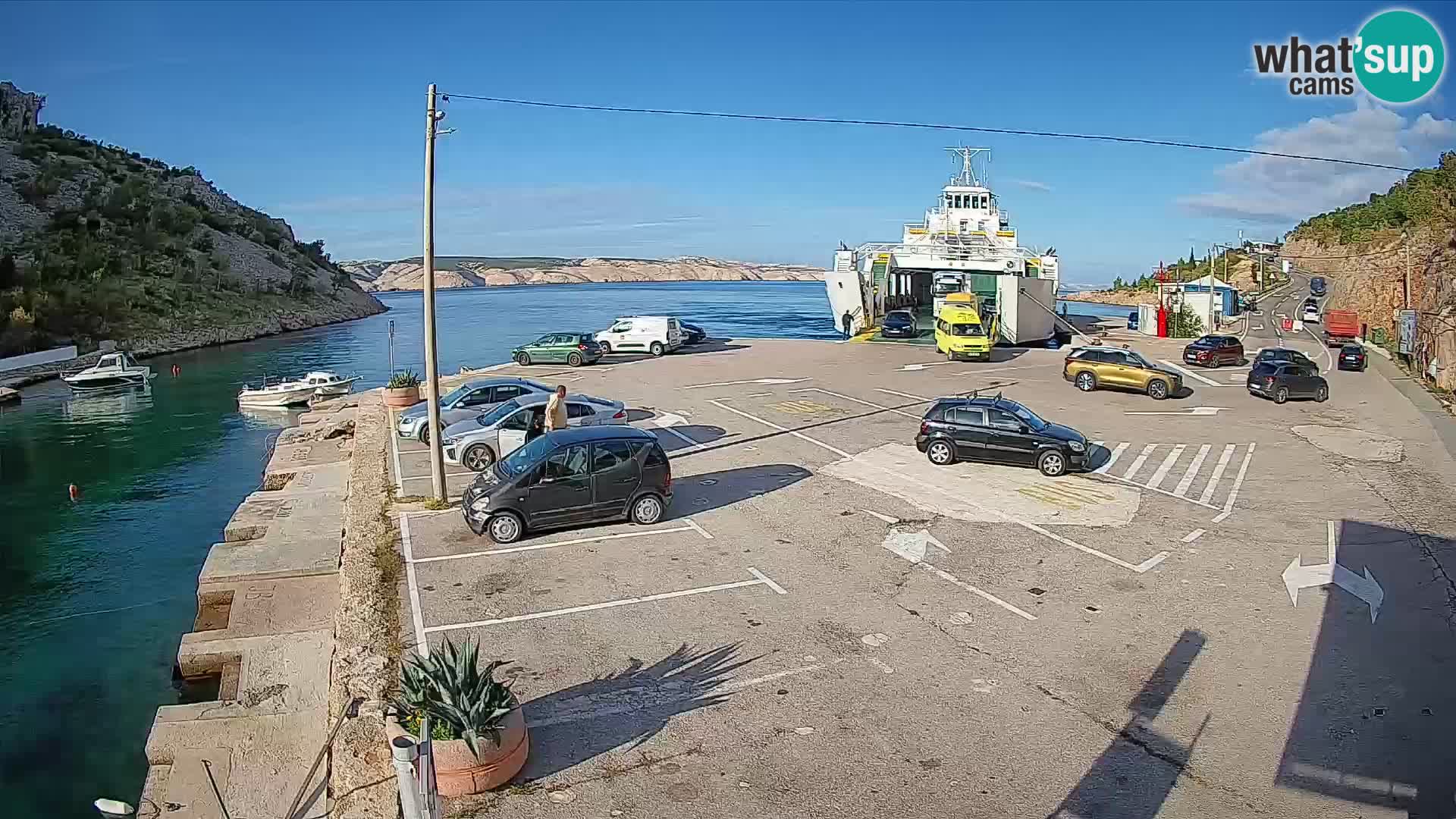 Webcam Fährhafen Prizna – zur Insel Pag