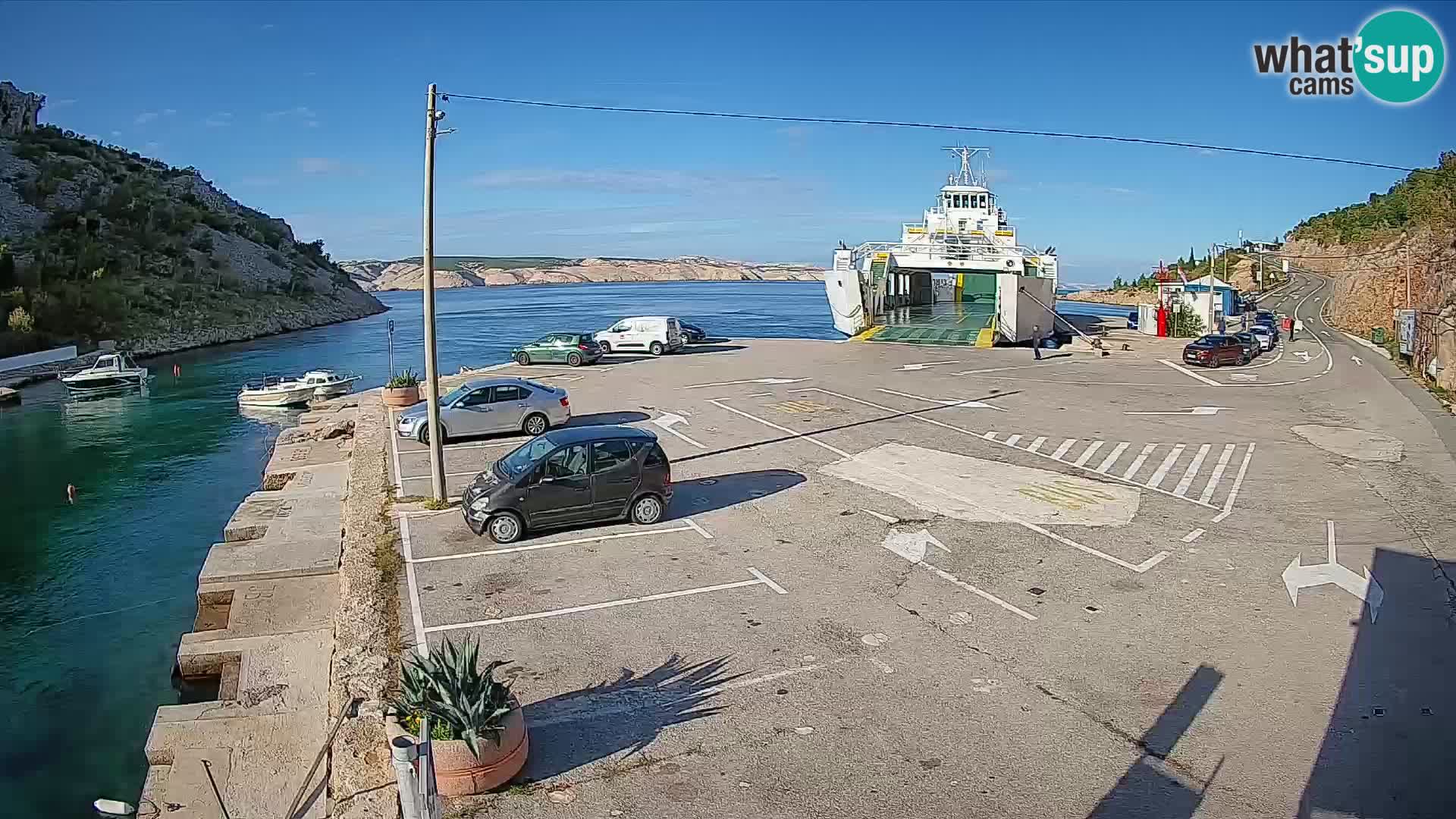 Webcam Fährhafen Prizna – zur Insel Pag