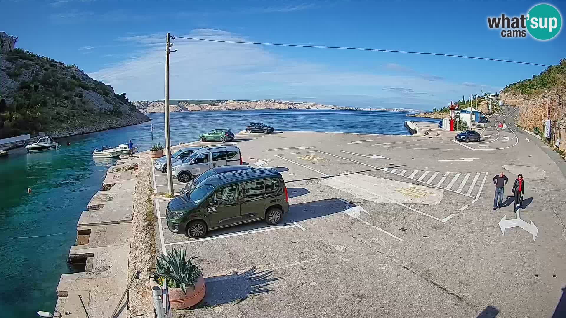Webcam port de ferry de Prizna – vers l’île de Pag