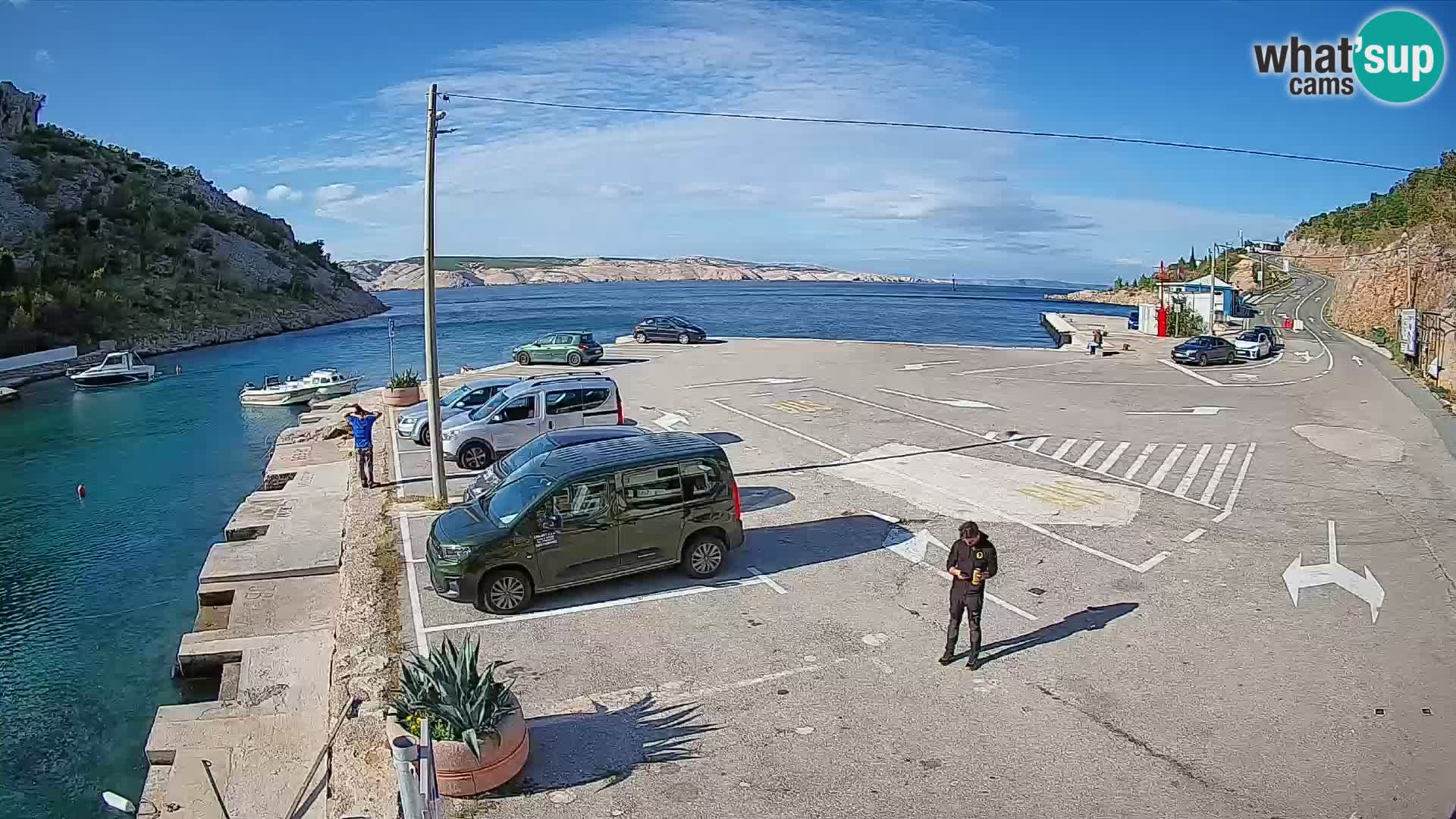 Webcam Prizna ferry port to Pag island