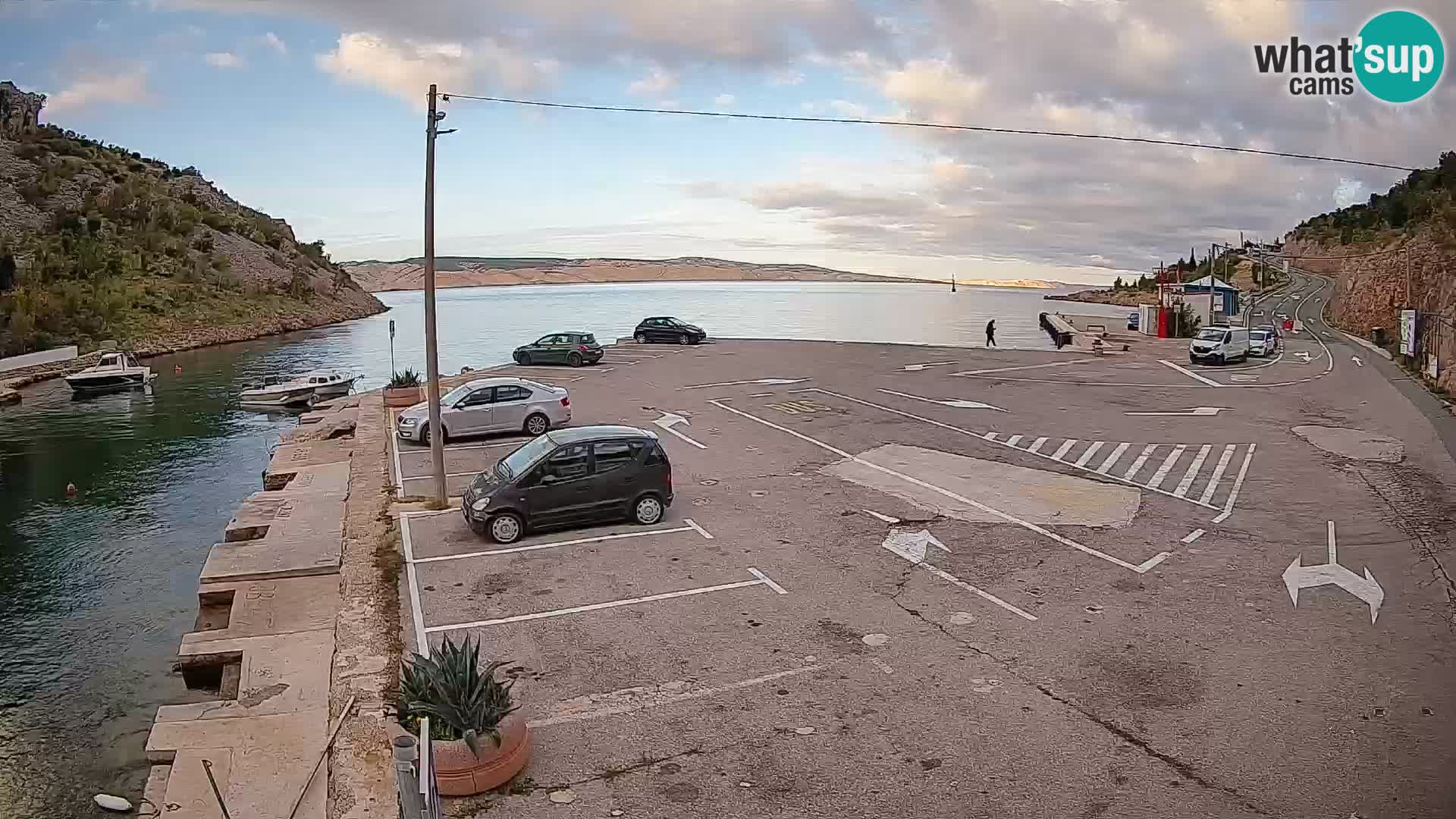 Webcam port de ferry de Prizna – vers l’île de Pag