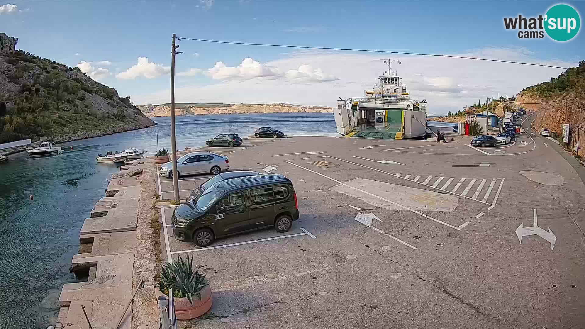 Webcam Fährhafen Prizna – zur Insel Pag