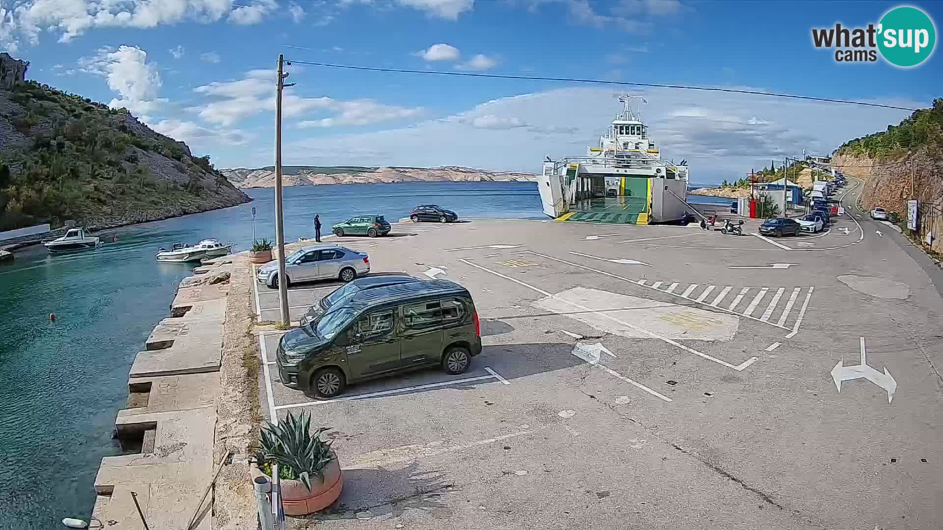 Webcam Prizna ferry port to Pag island