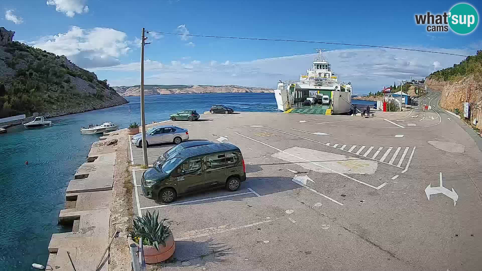 Webcam Fährhafen Prizna – zur Insel Pag